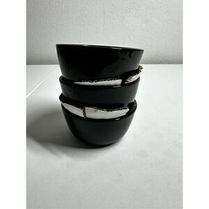 NWT Threshold Avesta set of 3 Mini Bowls Stoneware Black 8 OZ